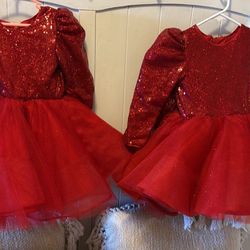 2 Red Princess Dress