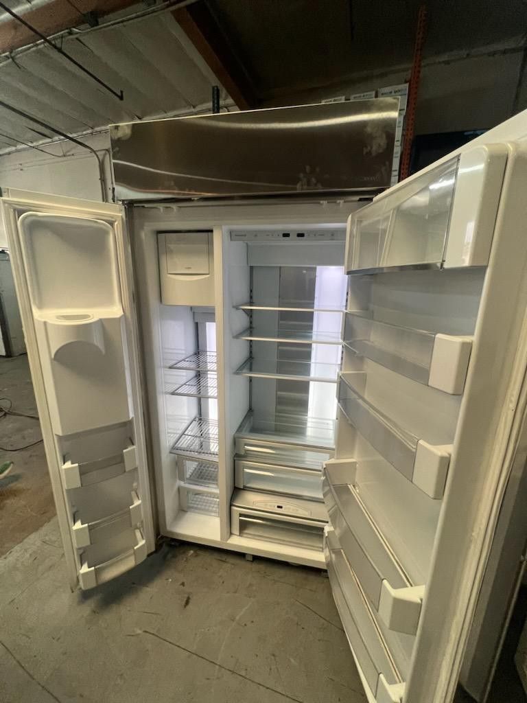 42 Wide Stainless Steel GE Monogram Side By Side Built In Fridge For