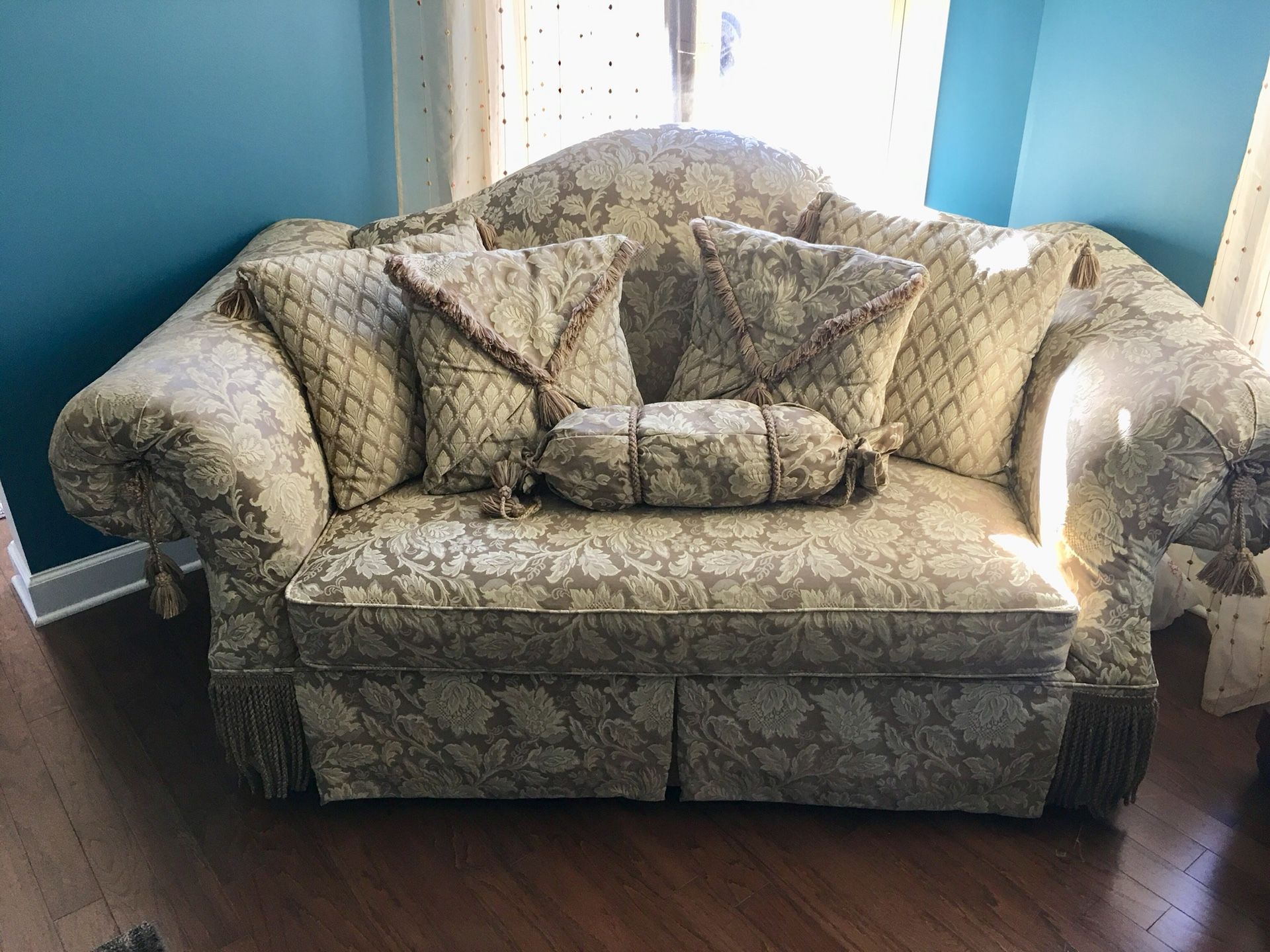 Two piece - Sofa Loveseat and Side Table