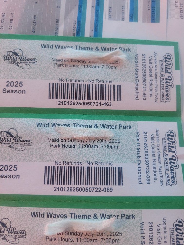 Wild Wave Tickets July 20th (SUN)