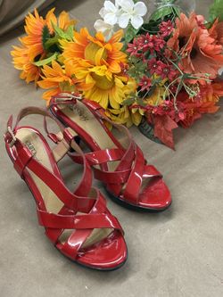 Women’s Red Strappy Sandals by Eurosoft