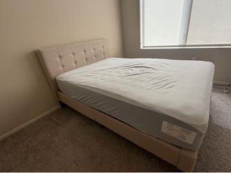 ZINUS Ibidun Upholstered Platform Bed Frame (Beige) (Full)