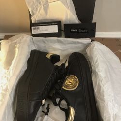 Versace Jeans Couture Grainy Leather Shoes +Pat Fondo Court 71YA3SK1 ZP026 899 US 6