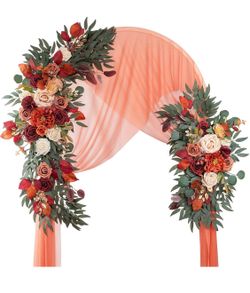 Lisuun Wedding Arch Flowers, Artificial Flowers For Decoration, Large Flower Swag For Boho Styles Wedding Ceremony Floral Decor - Pack Of 2