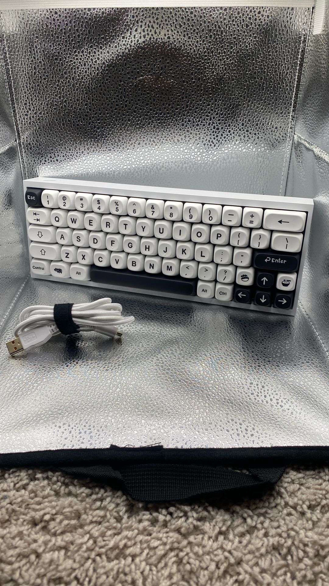 KBD Fan White, Aluminum Tofu60 Keyboard