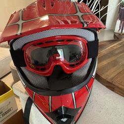 Kids Helmet And Glasses $20