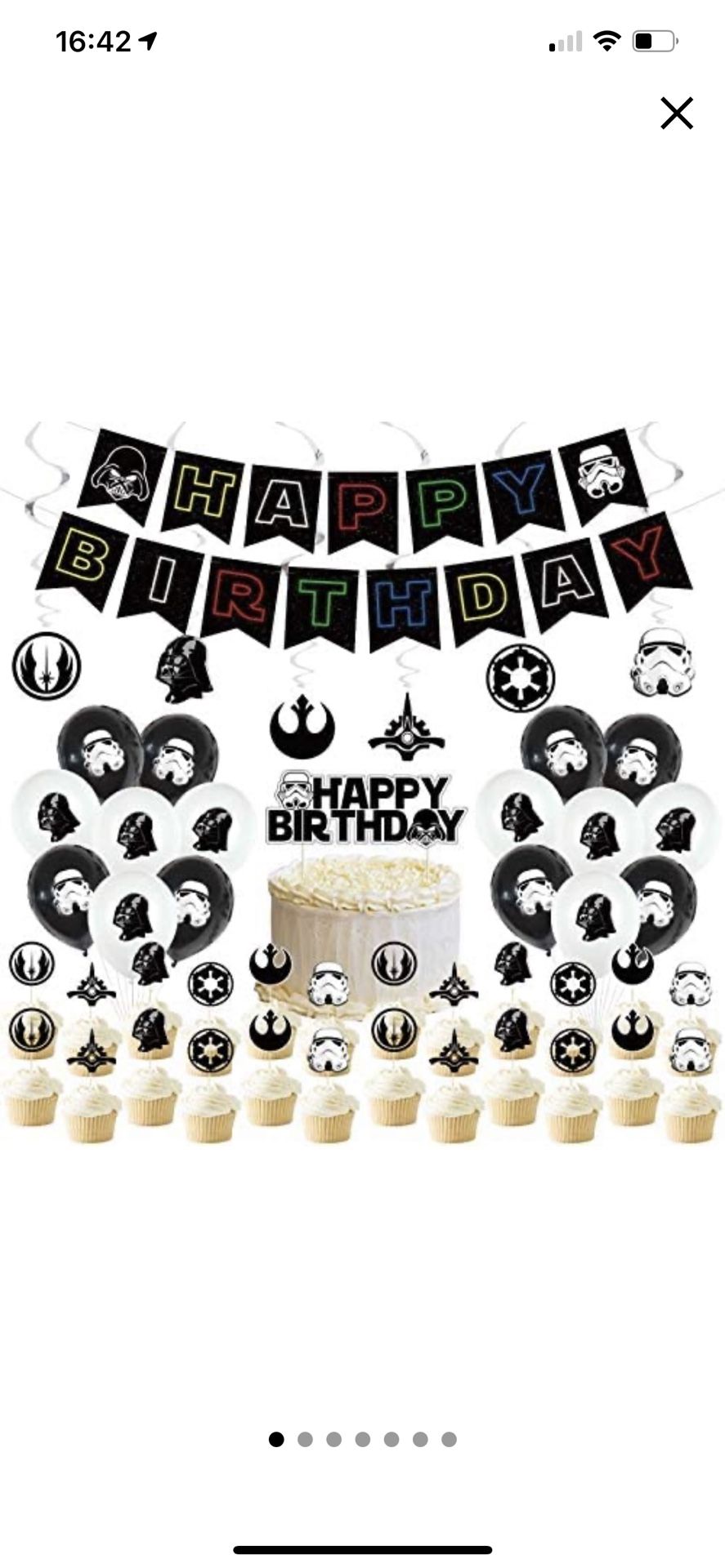 Star Wars Birthday Party Supplies  (cake Topper Not Included )