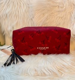 NEW 🍒  Coach cherry cosmetic bag