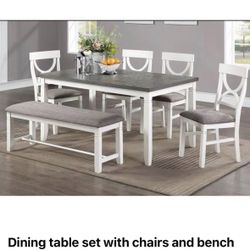 Dining Table Set With Chairs And Bench 
