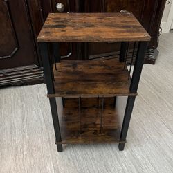 Wood 3 Shelve End Table