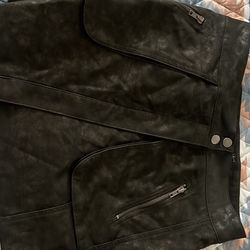 Brown Faux Leather Skirt 