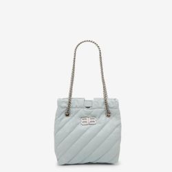 Balenciaga NEW BB Logo Purse In Powder Blue Leather 