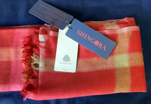 Warm And Cozy! Pure Wool! Scarf / Shawl / Stole - Shingora- Red