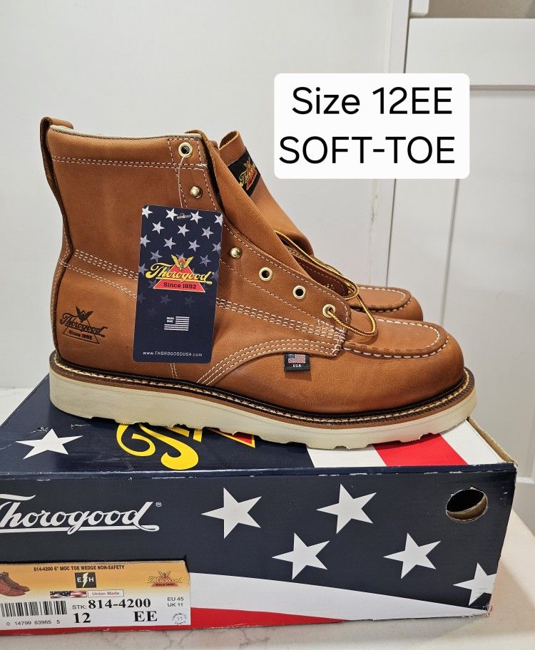 Thorogood Soft Toe Work Boots Size 12W