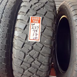 255/75/17 One Tire Used Like New 