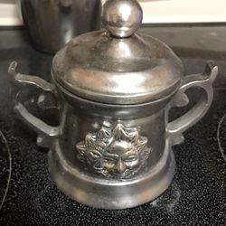 Pewter sugar dish