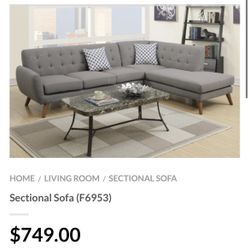 Gray Sectional Sofa 
