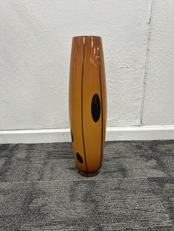 Orange /Black Glass Vase