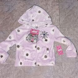 Btween Toddler Flower Soft Fleece Hooded Jacket 