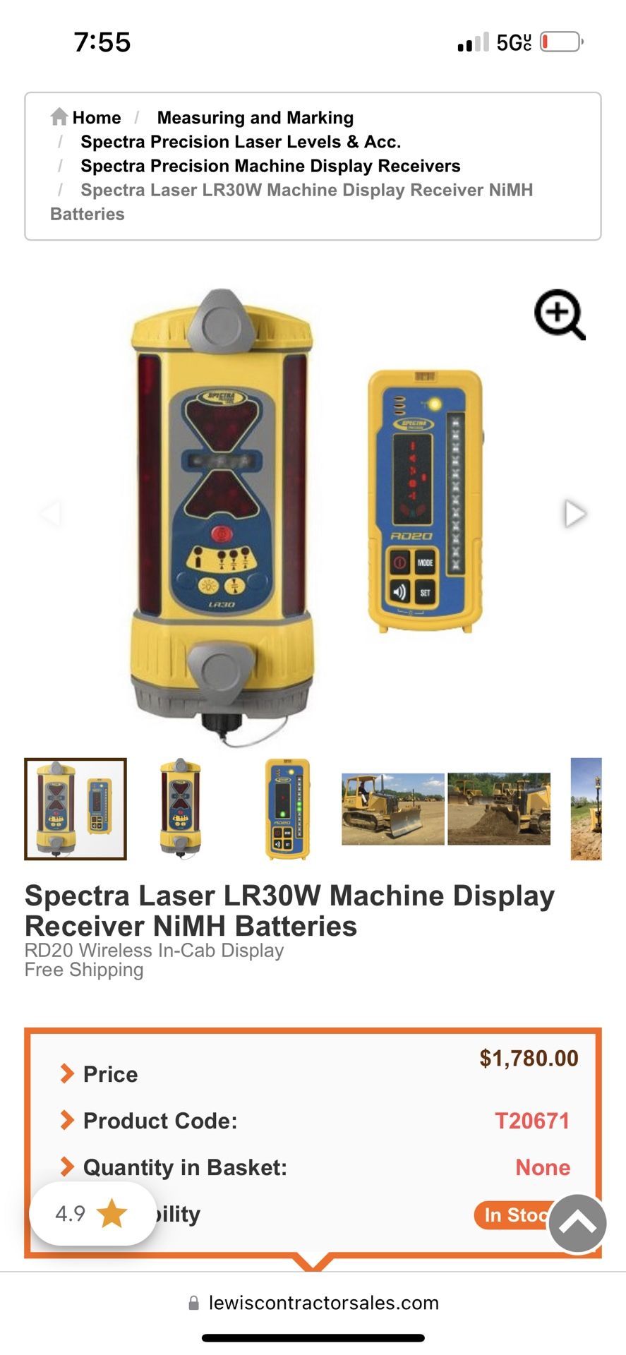 Laser  Receiver For Dozer  Or Skip Laoder Grading 