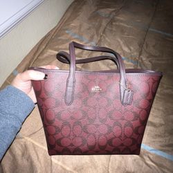 COACH Burgundy Mini Tote