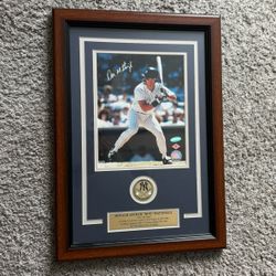 Don Mattingly Autographed New York Yankees Framed Photo w/ Commemorative Coin & COA