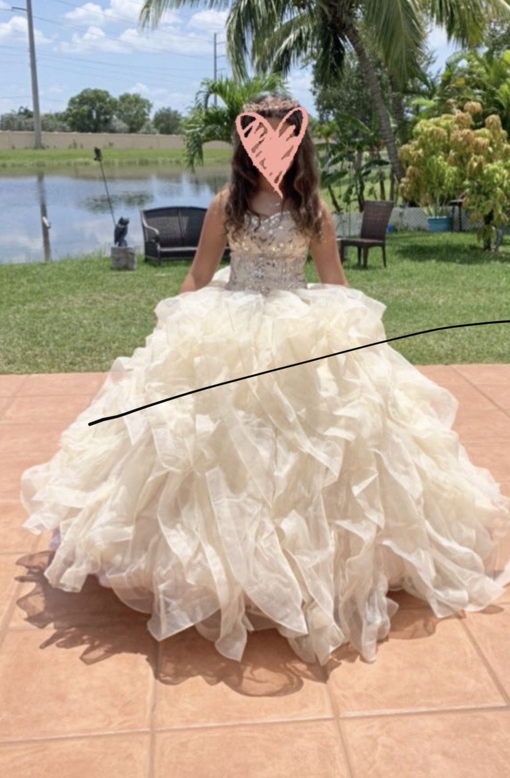 dress quince’s princess  vestido de quinceañera  champagne prom dress 