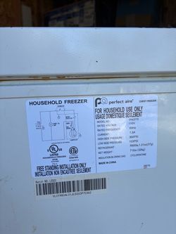 Freezer chest 7 cubic foot