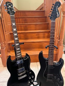 Epiphone SG Standard and Squier FSR Stratocaster