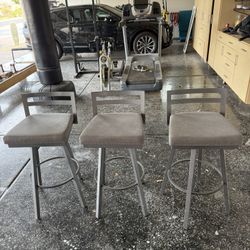 3 Bar height Steel Bar Stools 
