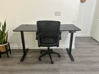 Electric Standing Desk Large & Ergonomic Chair Set