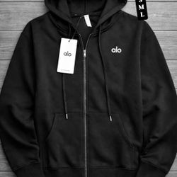 Black Alo Zip Up Hoodie 