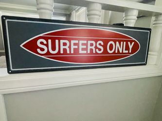 Metal Sign “Surfers Only” Pottery Barn Kids