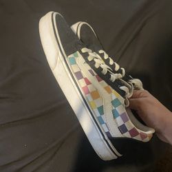 Rainbow Checkered Vans 
