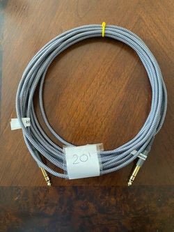 20' Grey TRS Instrumental Cable