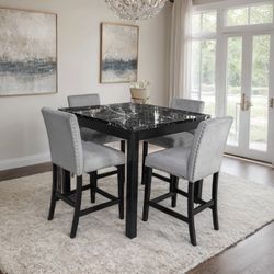 Dior Onyx Gray-pub Table+4 Chair Set 💕😎📲😍🔥✅🚛