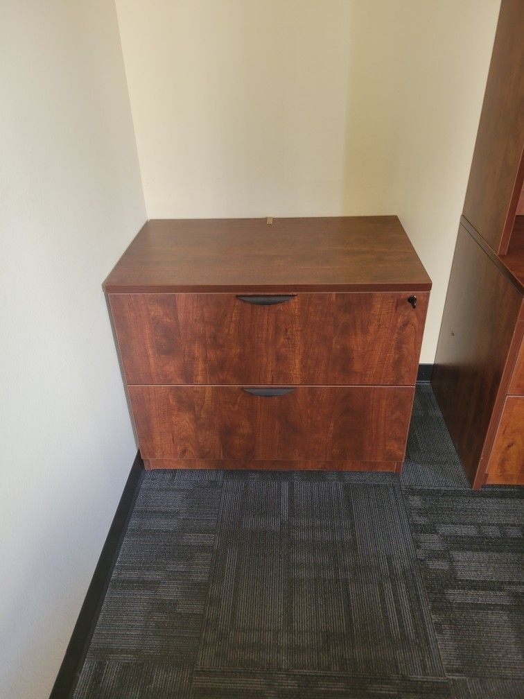 Lateral wood file cabinet