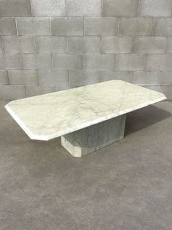 1970s Italian Carrara Marble Coffee Table