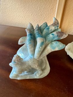 Natural Crystal Specimen. Amazon Stone. Hand-carved Nine-tailed fox