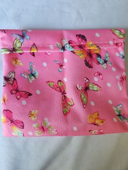 Pink butterfly pacifier storage pouch