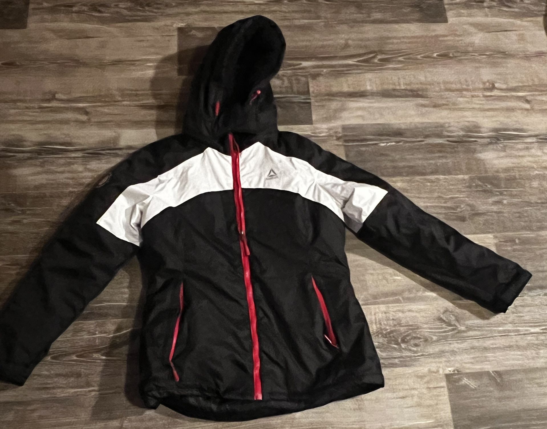 Reebok 3 in one system jacket size medium black red & white !! Retail $160