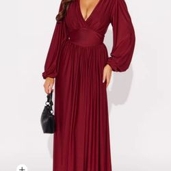 Fashion Nova Maxi Long Sleeve Dress
