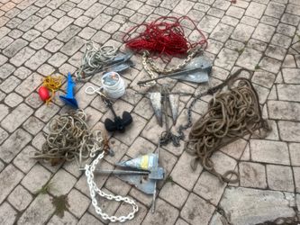 Boat anchor with chain & anchor line