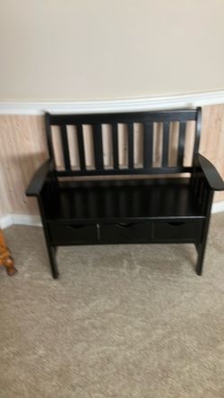 Black Wooden Bench Seat