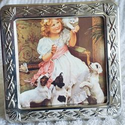 4 Inch Silver Plate Photo Frame With Stand Smooth Fox Terrier READ BELOW