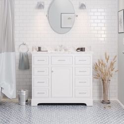 ARIA 42-INCH VANITY WITH CARRARA MARBLE TOP