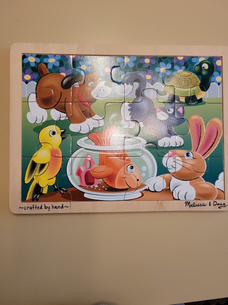 Childrens's Puzzles. Pets and Vehicles