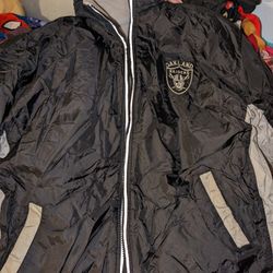 Vintage Oakland Raider Reversible Rain Jacket 