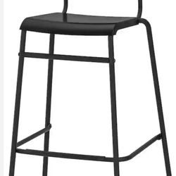 Bar stool with backrest, black/ Gray 