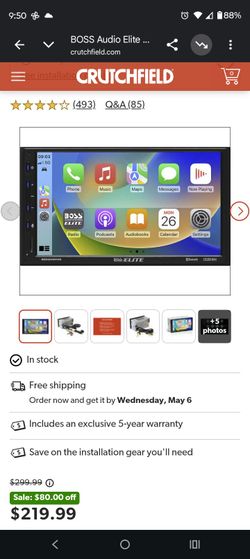 Boss double din Bluetooth radio